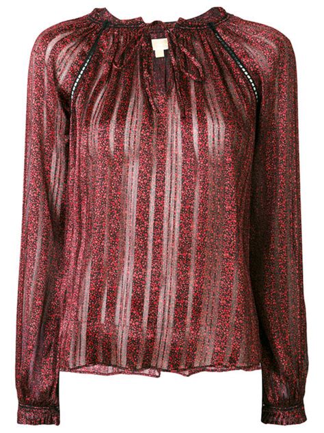 michael kors perforated black blouse|michael kors striped top.